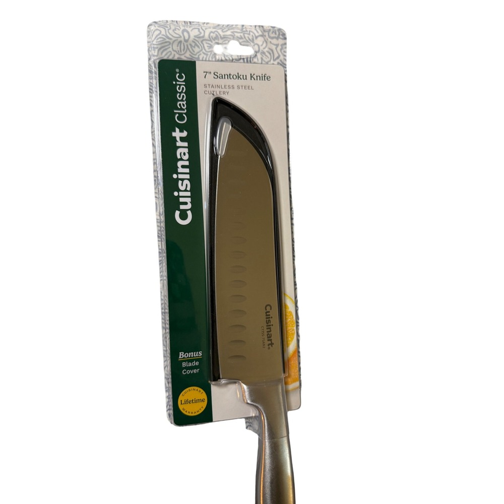 NWT Cuisinart Classic 7" Stainless Steel Santoku Knife Blade Guard High - Picture 4 of 4